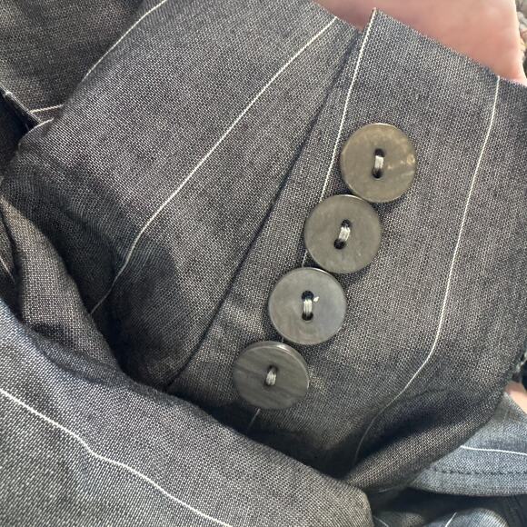 Vintage TALBOTS Jacket Blazer Mohair Wool Blend Gray Pinstripe 12P petite Japan - Picture 8 of 8